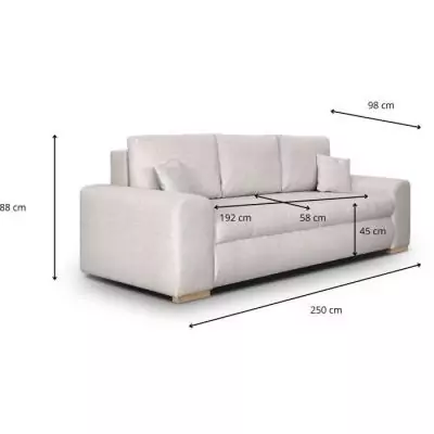 Canapé convertible avec coffre de rangement 3 places - INDIAN - Tissu beige Canapé convertible avec coffre de rangement 3 places - INDIAN - Tissu beige