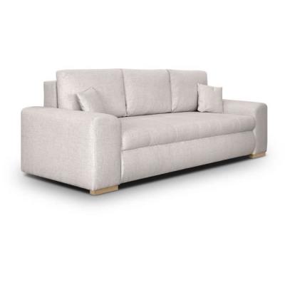 Canapé convertible avec coffre de rangement 3 places - INDIAN - Tissu beige