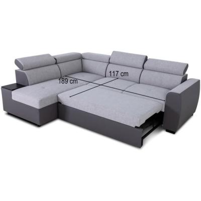 Canapé d'angle convertible réversible KELIO - Anthracite/Gris - 4/5 places