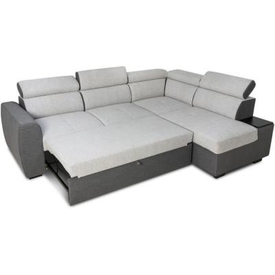 Canapé d'angle convertible réversible KELIO - 4/5 places - Anthracite/Gris