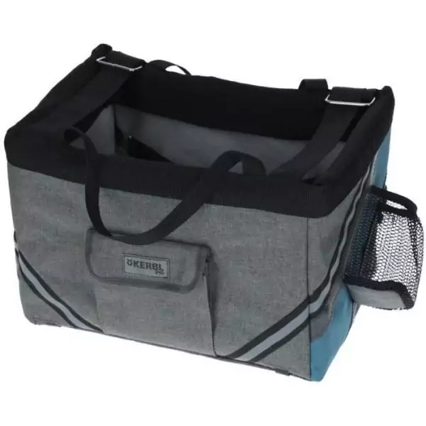 Sac a vélo pour chien et chat - KERBL - Vacation - Gris/bleu - 38x29x25 cm - Tissu robuste