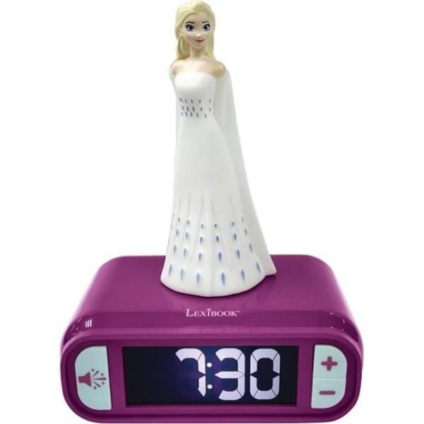 Réveil veilleuse digital LEXIBOOK - La Reine Des Neiges 2 - 3D lumineux et sonore - Blanc et violet - Enfant