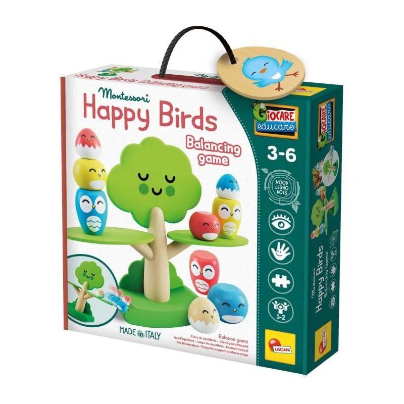 Jeu Montessori en Bois: Arbre et Oiseaux pour l'Équilibre