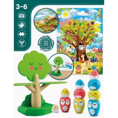 Jeu Montessori en Bois: Arbre et Oiseaux pour l'Équilibre