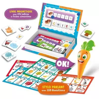 Stylo parlant et jouets magnétiques Carotina - Jeu d'apprentissage interactif Stylo parlant et jouets magnétiques Carotina - Jeu d'apprentissage interactif