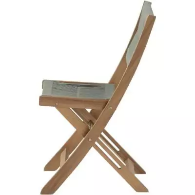 Ensemble bistrot pliable en bois d'acacia FSC avec tressage en corde verte - 2 personnes - MAKENA