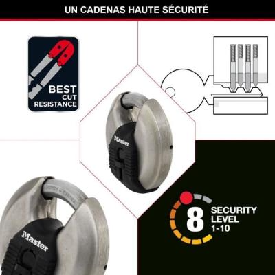 Lot de 2 cadenas à disque MASTER LOCK M40EURT en acier inoxydable - 70 mm