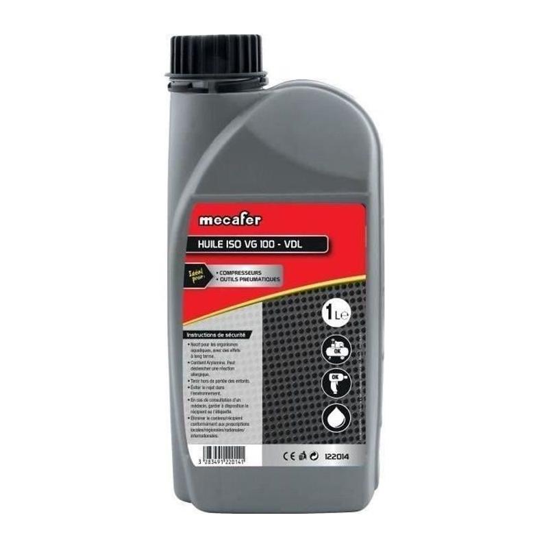 Huile minérale pour compresseur MECAFER - 1L - ISO VG100
