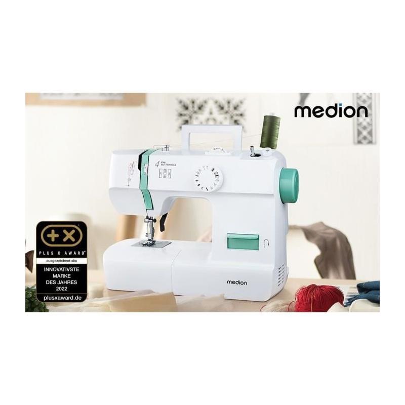 Machine à Coudre MEDION SM 70 Turquoise - 12 Points - LED
