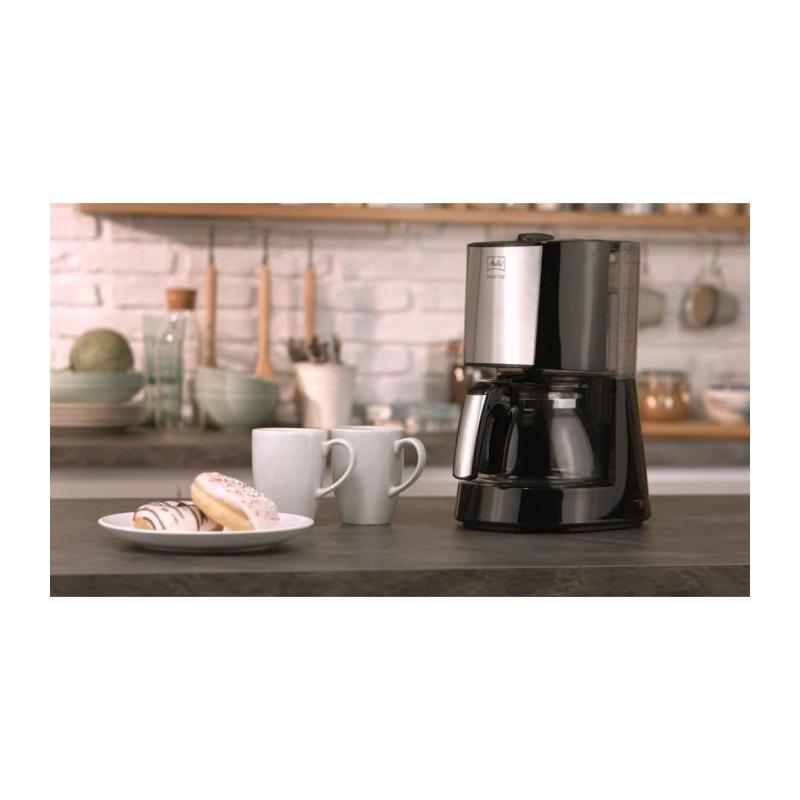 Machine à café Melitta - Top Glass Noir/Acier brossé 1017-04