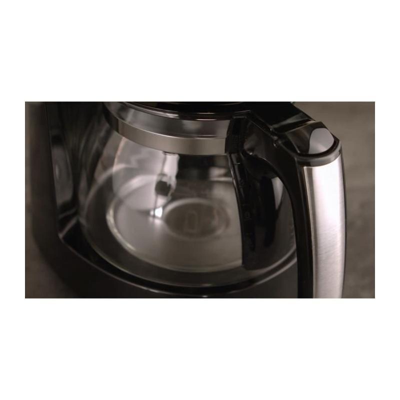 Machine à café Melitta - Top Glass Noir/Acier brossé 1017-04