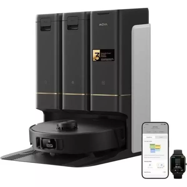 Aspirateur Robot Laveur - MOVA Z50 Ultra - Puissante Aspiration de 19 000 Pa - Détection Multiple de la saleté en Temps réel