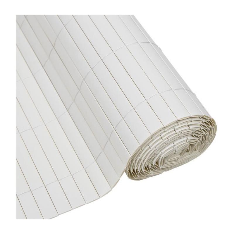 Canisse PVC double face - NATURE - 1 x 3 m - Blanc