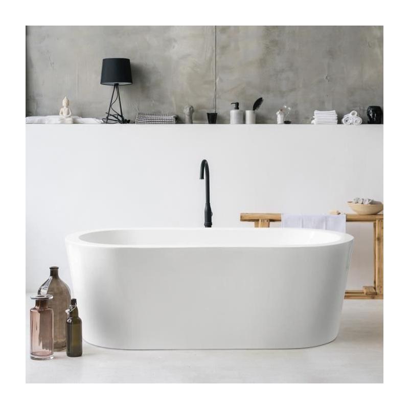 Baignoire ilot autoportante OCEANIC Islã - L.170 x I.80 x H.58 cm - Blanc