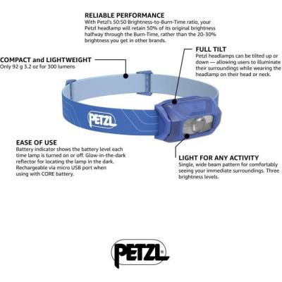 Lampe frontale Petzl Tikkina 300 lumens - Bleu