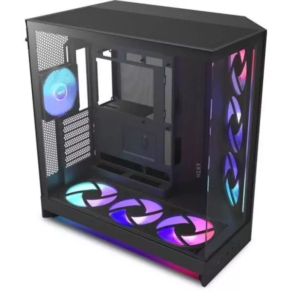 Boitier moyen-tour NZXT - CM-H92FB-P1 - H9 Flow RGB+ - Double chambre - 3 ventilateurs RGB - Noir