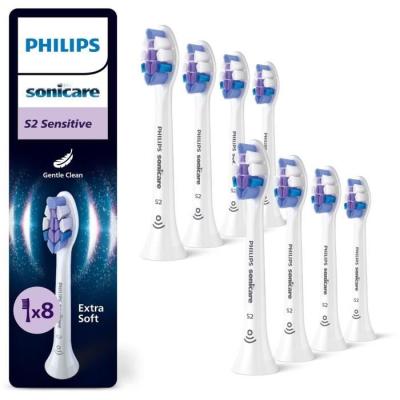 Lot de 8 têtes de brosse pour PHILIPS - HX6058/87 - S2 blanc