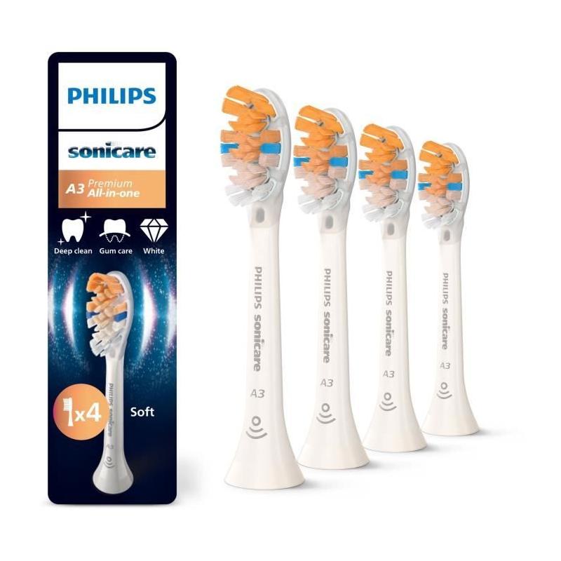 Lot de 4 têtes de brosse Philips HX9094/87 - A3 blanc