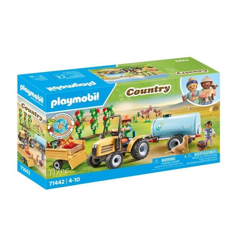 Jouet PLAYMOBIL 71442: Fermier avec tracteur et citerne, Country la vie a la ferme