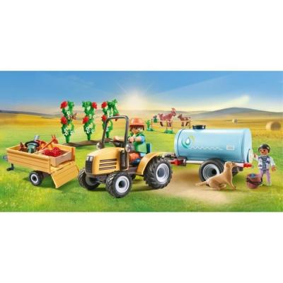 Jouet PLAYMOBIL 71442: Fermier avec tracteur et citerne, Country la vie a la ferme