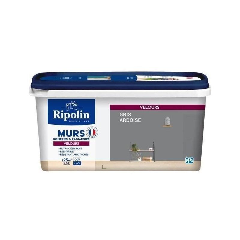 Peinture Velours Gris Ardoise pour Murs, Boiseries et Radiateurs