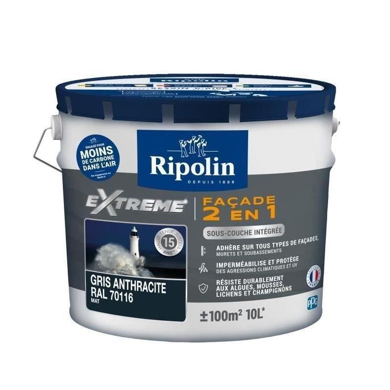 Peinture Mat Façade 2 en 1 RIPOLIN - Anthracite Sublime