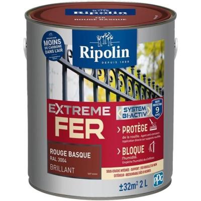 Peinture Rouge Basque Brillante RAL 3004 - RIPOLIN 2L