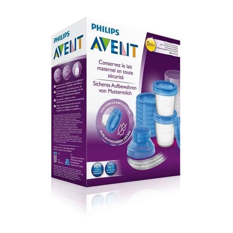 Pots de conservation Philips Avent 180ml - Lait maternel