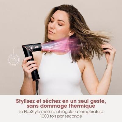 Séchoir & styliseur 2 en 1 - SHARK FLEXSTYLE - 3 accessoires - Noir et rose gold
