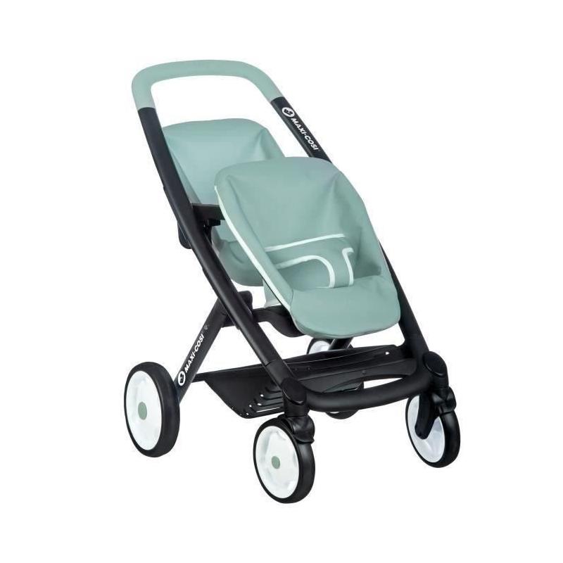 Poussette jumeaux Smoby Maxi-Cosi : sauge, pour enfants dès 3 ans