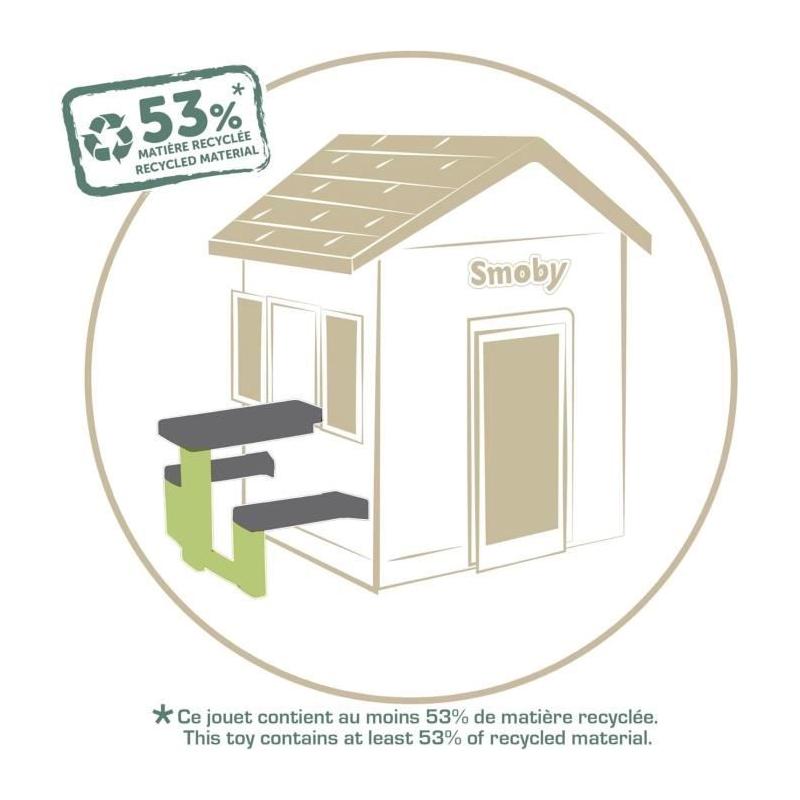 Table de Pique-Nique Smoby Life - Pour Maison Smoby - 2 Bancs
