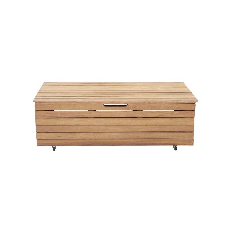 Coffre de jardin en bois exotique FSC - 190L - Avec roulettes