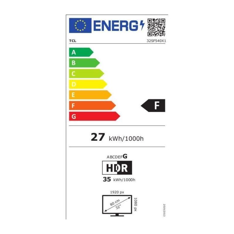 TCL 32SF540 - TV LED Full HD 1920x1080 - TV connecté - HDR - 2xHDMI