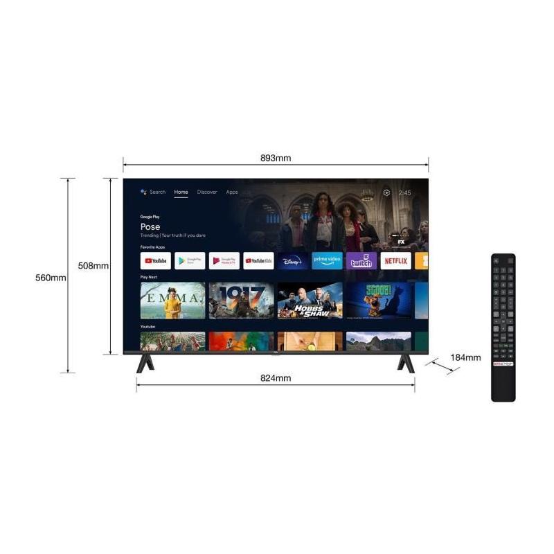 TCL 40FHD7900: TV LED 40'' Full HD HDR10 - Android TV et WiFi
