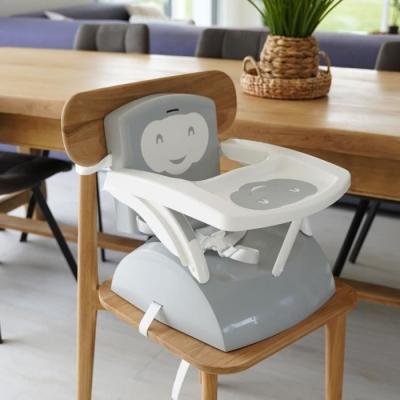 Rehausseur de Chaise 2 en 1 Gris Charme - Pratique et Élégant