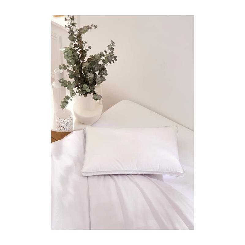 Oreiller mémoire de forme 40x60cm - Confort souple - Blanc