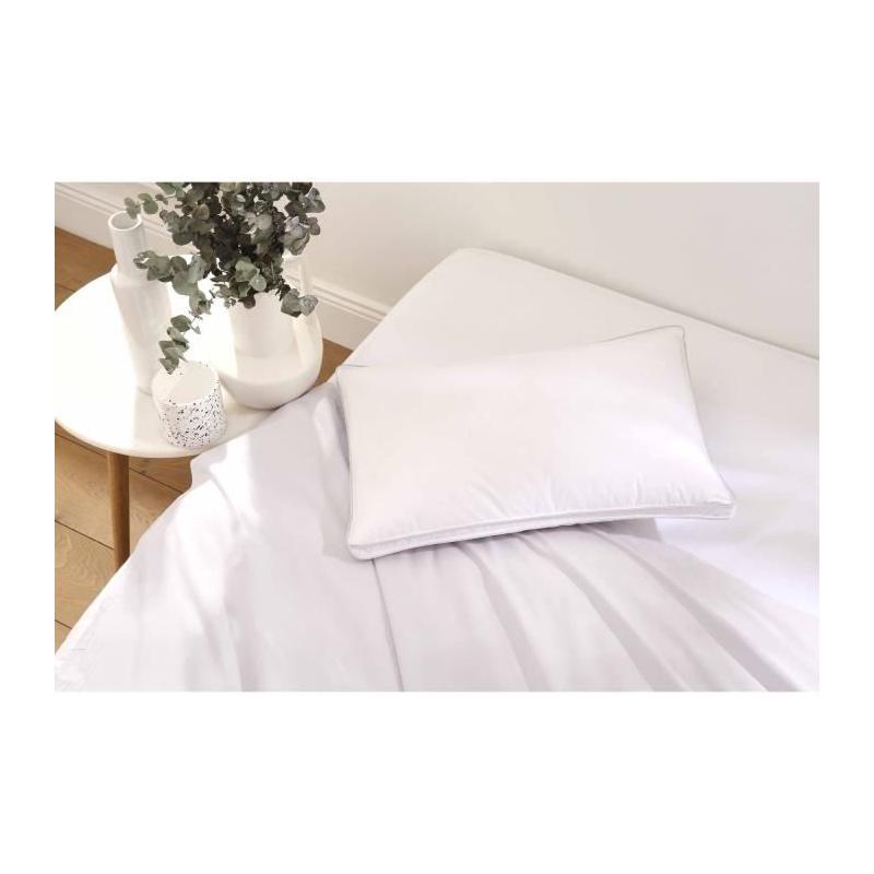 Oreiller mémoire de forme 40x60cm - Confort souple - Blanc