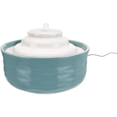 Fontaine à eau TRIXIE Vital Falls - Céramique 1,5 L - Pétrole / Blanc