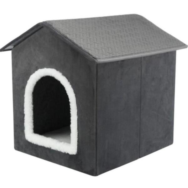 Abri - TRIXIE - Livia - 50 x 50 x 54 cm - Gris foncé / Blanc