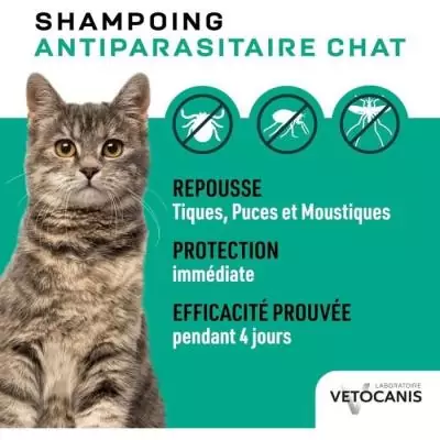 Shampoing anti-puces - VETOCANIS - Protection anti-parasites