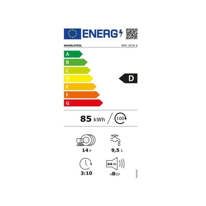 Lave-vaisselle Whirlpool WFC3C34X: performant et silencieux