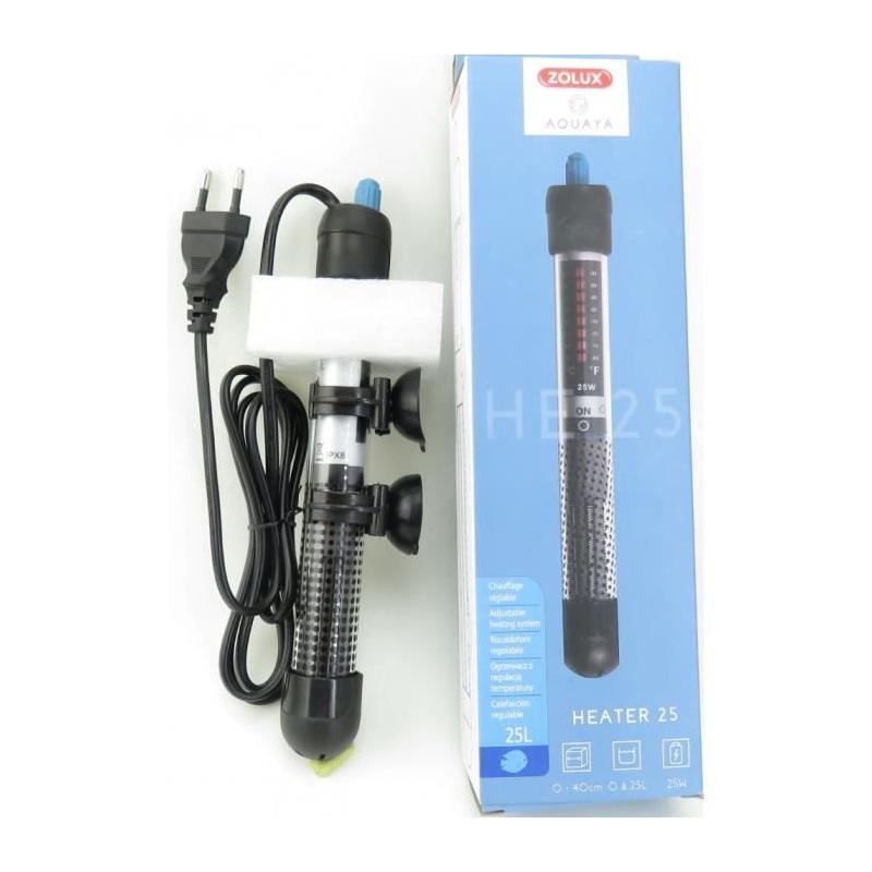 Chauffage d'aquarium Zolux 25W - Pour 20 à 50L - Longueur 23cm