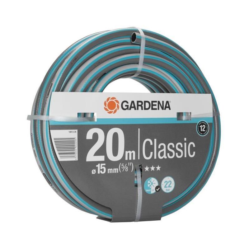 Tuyau d'arrosage GARDENA Classic 20m - Résistance 22 bar - Garantie 12 ans