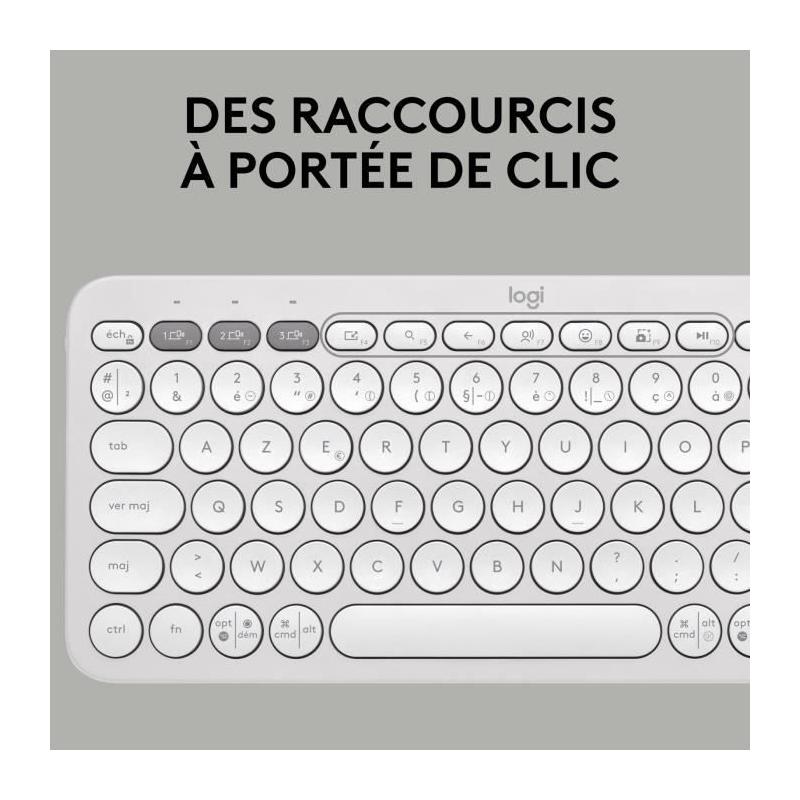 Clavier sans fil Logitech Pebble Keys 2 K380s - Blanc