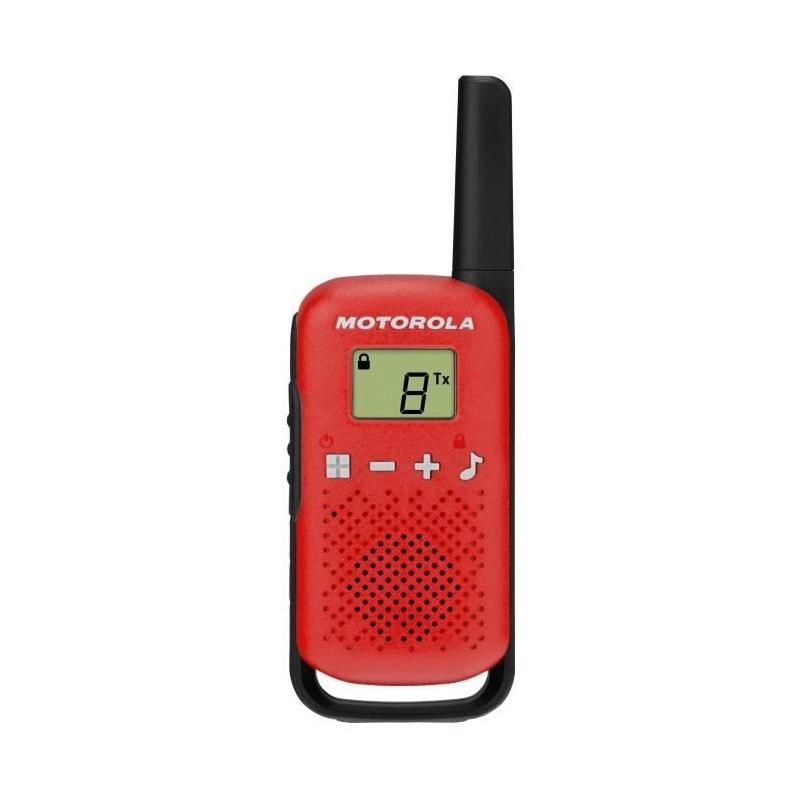 Talkies Walkies Motorola Rouge T42 - Portée 4 km - 16 canaux - Affichage LCD