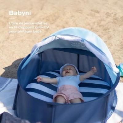 Parc Bébé 2 en 1 Babyni Marinière: Anti-UV FPS 50+ & Moustiquaire
