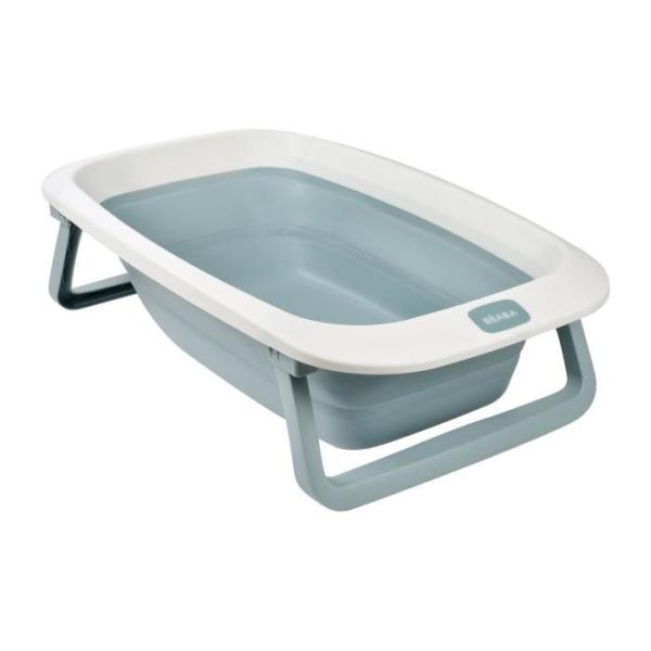 BÉABA - Baignoire Pliable bébé - Ultra Compacte - Pieds antidérapants - Bouchon de vidange - Eazy Pop Camélé'O - 29L - Ble