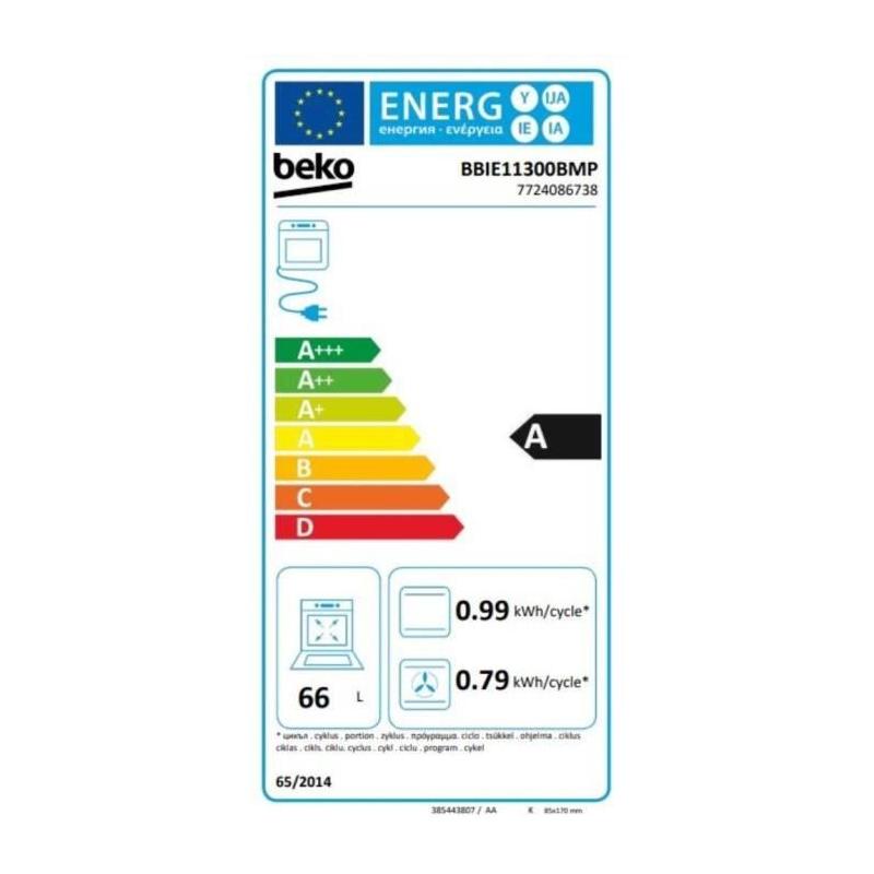 Four multifonction encastrable Beko BBIE11300BMP Noir - Pyrolyse et Porte Froide