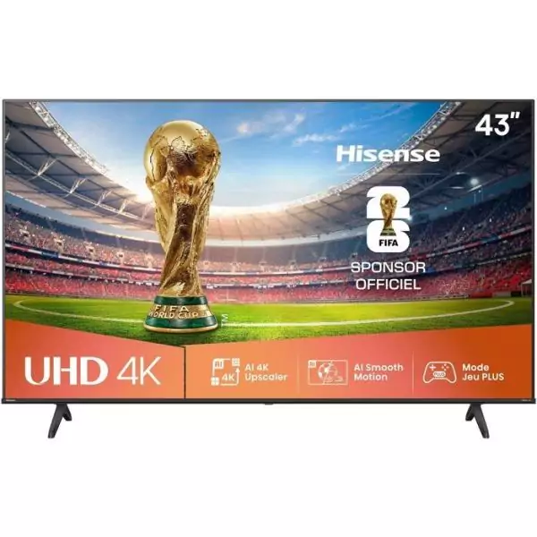 Hisense 43A6Q - TV LED 43 (108 cm) - 4K UHD 3840x2160 - HDR10+ - TV connecté - 3xHDMI 2.1 - WiFi