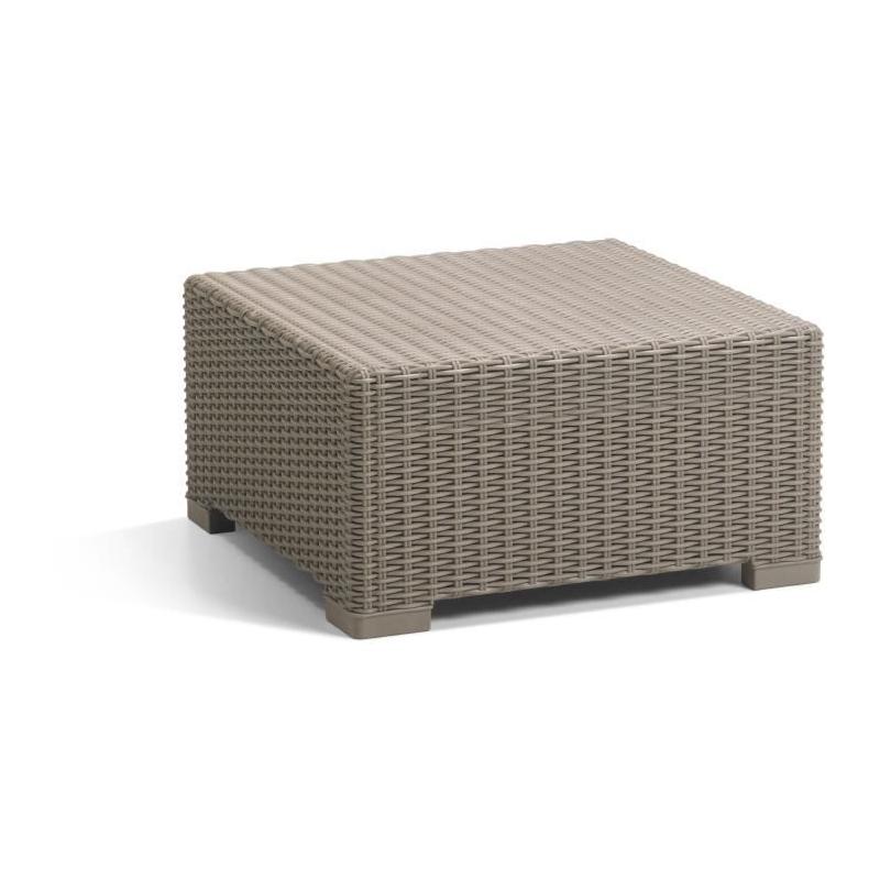 Ensemble salon de jardin résine tressée imitation rotin - 5 personnes - California Beige